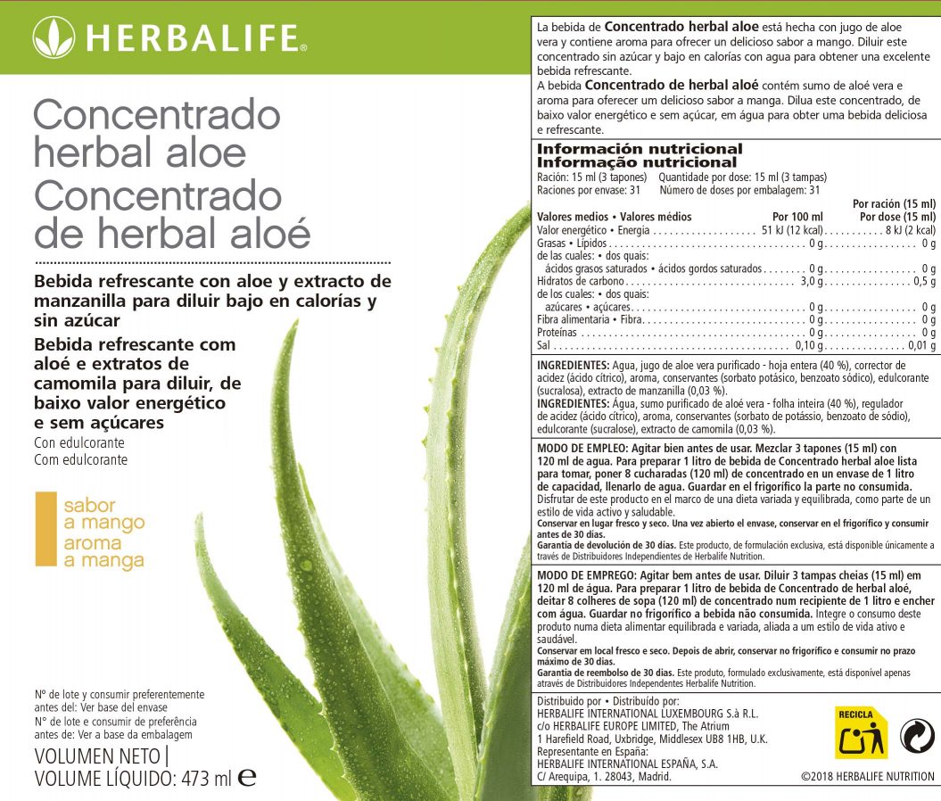 Miembro Herbalife Nutrition Independiente Bebida de Aloevera Herbalife